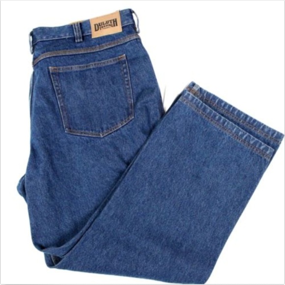 Duluth Trading Men's Dark Blue Jeans 42x30 Work - Picture 1 of 8